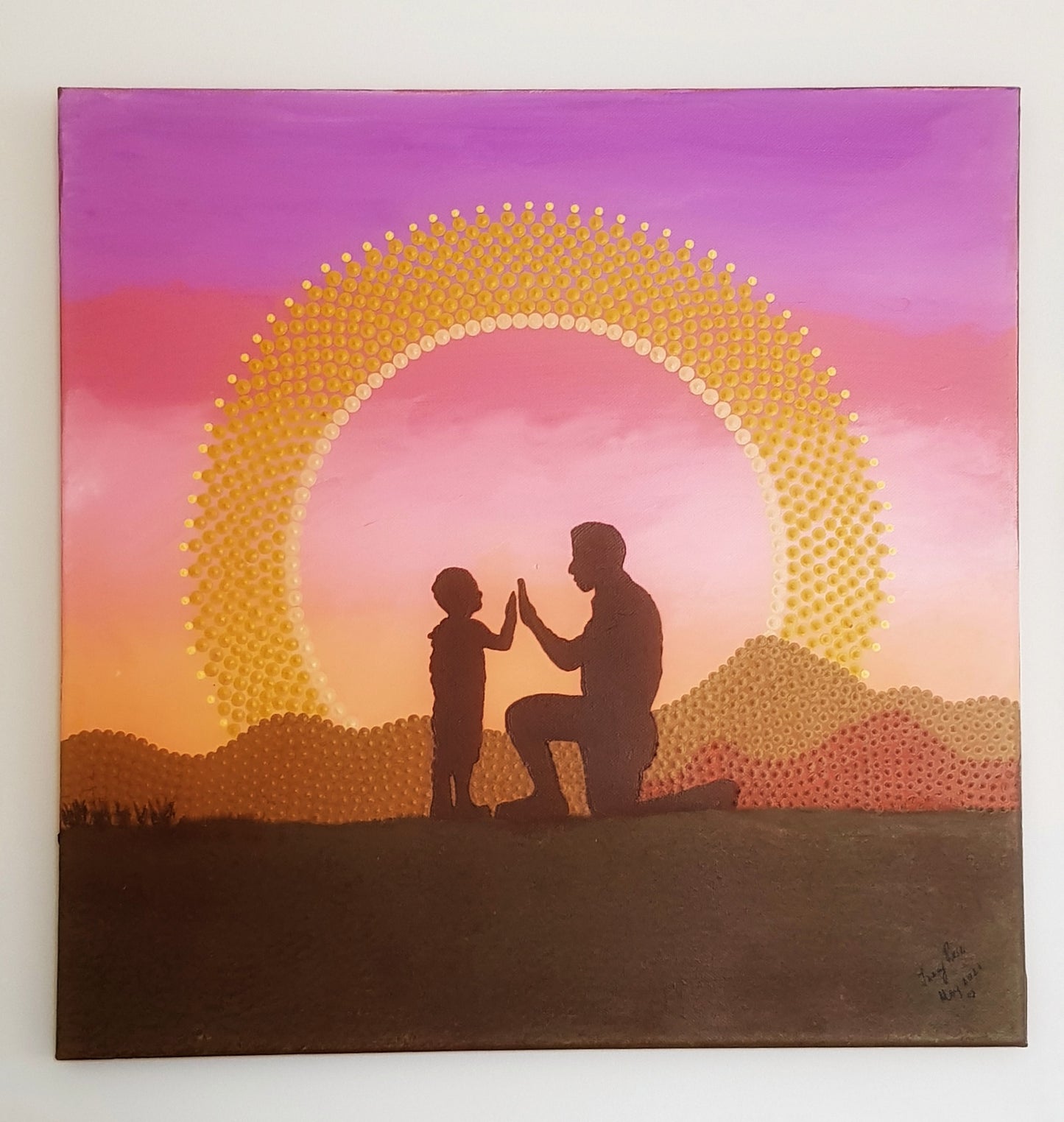 **SOLD** - A Father's Love: Acrylic on Canvas - 50cm x 50cm