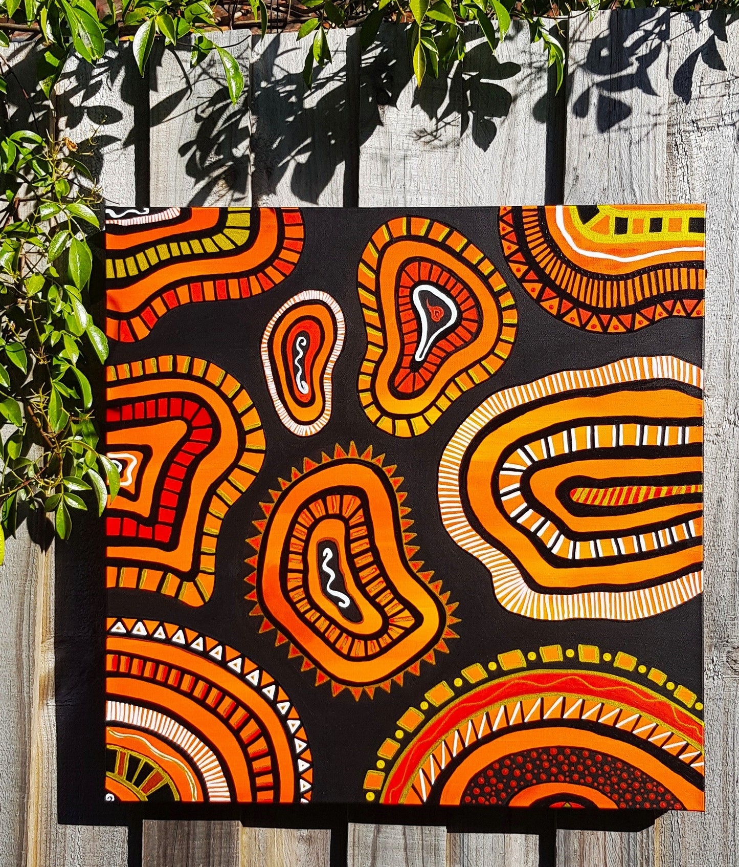 Wonky, Trippy Abstract - Acrylic on Stretched Canvas: 55.88cm x 55.88cm