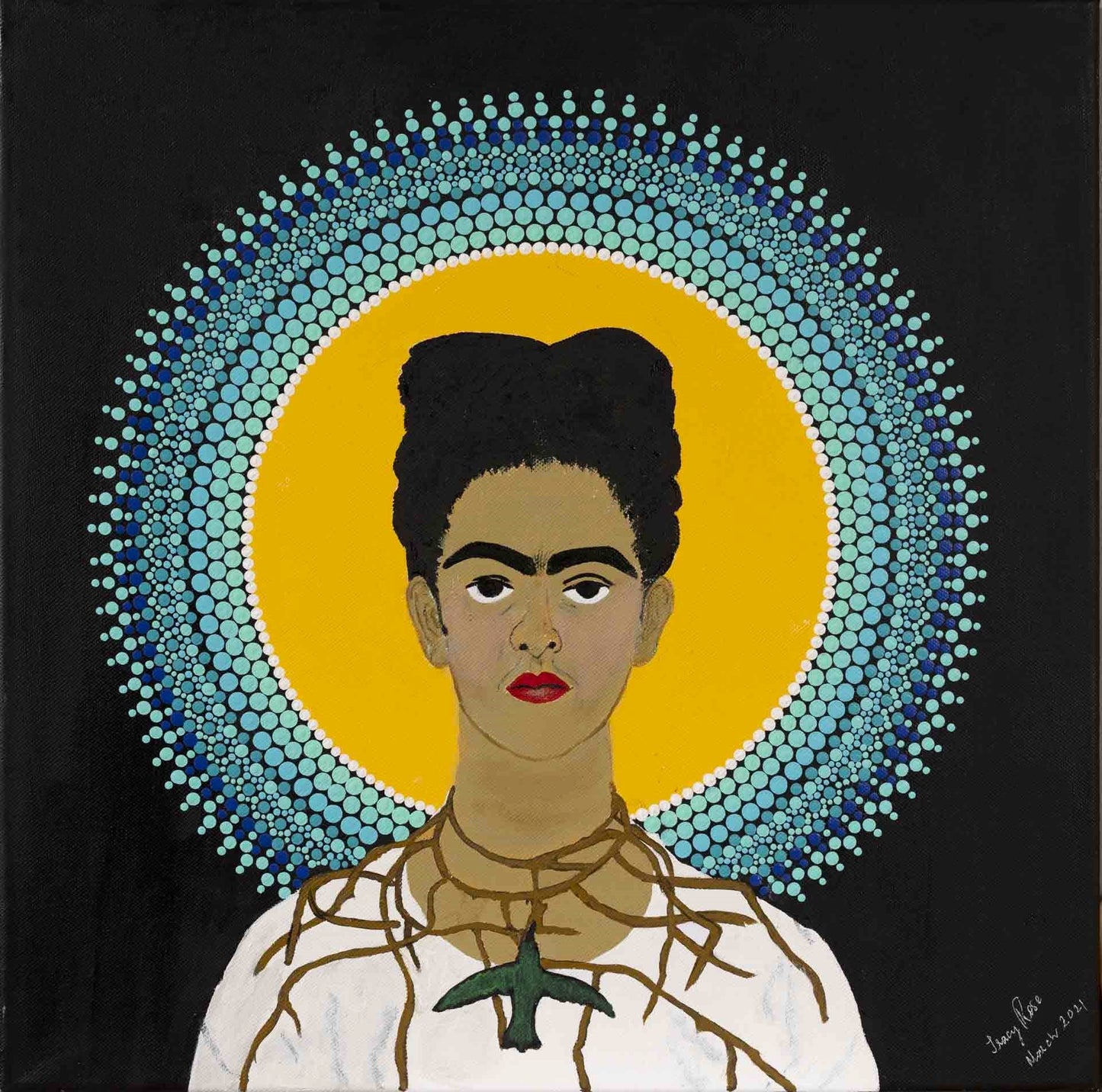 Frida - Acrylic on Stretched Canvas: 50cm x 50cm