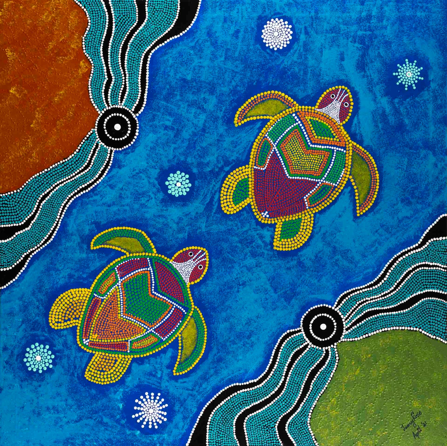 Heading Home - Acrylic on Recycled Stretched Canvas: 75cm x 75cm